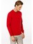 Erkek Sıfır Yaka Basic Uzun Kollu Pamuklu T-Shirt Kırmızı 4