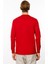 Erkek Sıfır Yaka Basic Uzun Kollu Pamuklu T-Shirt Kırmızı 5