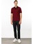 Erkek Polo Yaka Kolu ve Yakası Çizgili T-Shirt Bordo 3