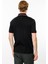 Erkek Polo Yaka Yakası Çizgili T-Shirt Siyah 4