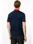 Erkek Polo Yaka Kolu ve Yakası Çizgili T-Shirt Lacivert 5