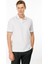 Erkek Polo Yaka Yakası Çizgili T-Shirt Beyaz 1