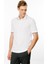 Erkek Polo Yaka Yakası Çizgili T-Shirt Beyaz 3