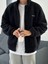 Oversize Tam Fermuarlı Kuzu Sweatshirt Içi Polarlı Sherpa Kumaş Sweatshirt Siyah S 4