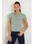 Kadın Logolu Düğmeli Yeşil T-Shirt 1