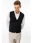 Erkek V Yaka Düz Yün Yelek Antrasit 4