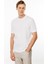 Erkek Sıfır Yaka Basic Pamuklu T-Shirt Beyaz 1