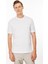 Erkek Sıfır Yaka Basic Pamuklu T-Shirt Beyaz 3