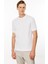 Erkek Sıfır Yaka Basic Pamuklu T-Shirt Beyaz 4