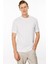 Erkek Sıfır Yaka Basic Pamuklu T-Shirt Beyaz 5