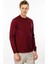 Erkek Sıfır Yaka Basic Uzun Kollu Pamuklu T-Shirt Bordo 2