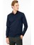 Erkek Polo Yaka Uzun Kollu Sweatshirt Lacivert 3