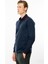 Erkek Polo Yaka Uzun Kollu Sweatshirt Lacivert 4