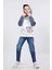 Erkek Çocuk Üç Ip Kot Detaylı Şardonlu Kapüşonlu Sweatshirt Beyaz MRN7010 2