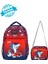 Lisanslı Lacivert Kırmızı Köpekbalığı Desenli Erkek Çocuk Ilköğretim Sırt Çantası ve Beslenme Çantası 2