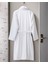 Bernay %100 Pamuk Jakarlı Unisex Şalyaka Bornoz - Beyaz - Natural Koleksiyon 2