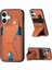Iphone 16 Için Kılıf Artı Standı Fonksiyonu Manyetik Tasarım Cardholder Braketi (Yurt Dışından) 1