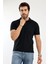 Erkek Fermuarlı Jakarlı Çizgi Kabartmalı T-Shirt 1