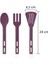 3lü Mini Plastik Spatula Kaşık Çatal Servis Seti Takımı Mor 2