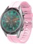 Amazfit Cheetah (Round) Için (22MM) Içi Desenli Silikon Kordon-23 Pembe 1