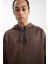 Fit Standart Fit Kapüşonlu Cepli Skuba Dalgıç Kumaş Sporcu Sweatshirt D1950AX24AU 5