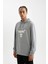 Fit NBA Chicago Bulls Standart Fit Kapüşonlu Skuba Dalgıç Kumaş Sweatshirt D2568AX24AU 4