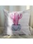 Pembe Kaktüs Tasarımlı 4'lü Yastık Içi ve Kırlent Kılıfı 45CM 113671 4