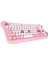 KM-6244 BUNNY Renkli Tuşlu Pembe 2.4 ghz + BT Kablosuz Q Multimedia Klavye + Mouse Set 12