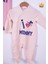 Babyhola %100 Pamuk I Love Mummy 2'li Çıtçıtlı Patikli Tulum Önlük Bere 4'lü Takım 539 5