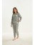 Kız Çocuk Uzun Kol Polar Gri Melanj Pijama Takım C0T5N7O8 2