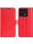 Xiaomi 14T Cüzdan Kılıfı Için Anti-Düşme Telefon Kılıfı Crazy Horse Doku Standı Deri Telefon Kapağı-Kırmızı (Yurt Dışından) 1
