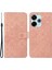 Anti-Düşen Telefon Kılıfı Xiaomi Redmi 13 5g/4g Deri Kılıf Etnik Tarzı Telefon Cüzdan Kapaklı Kayış-Pembe (Yurt Dışından) 1