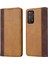 Anti-Düşen Telefon Kılıfı Xiaomi Redmi Için Not 11 Pro Kılıf Buzağı Dokusu 3 Kart Yuvaları Renk Ekleme Deri Telefon Kapağı-Sarı + Kahverengi (Yurt Dışından) 1