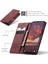 Anti-Düşen Telefon Kılıfı Xiaomi Redmi 13 5g/4g Kılıf Kart Tutucu Standı Deri Telefon Kapağı-Kırmızı (Yurt Dışından) 5