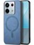 Xiaomi Poco X6 5g Deri Arka Kılıf Magsafe Cilt-Dokunmatik Telefon Kapak-Mavi ile Uyumlu Anti-Düşen Telefon Kılıfı (Yurt Dışından) 1