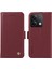 Anti-Düşen Telefon Kılıfı Xiaomi Poco X6 5g Kılıf Cüzdan Standı Deri Telefon Kapağı Yan Toka-Şarap Kırmızı (Yurt Dışından) 1