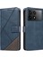 Anti-Düşen Telefon Kılıfı Için Xiaomi Poco F6 Pro 5g Kılıf Hattı Eklenmiş Pu Deri Telefon Kapağı-Mavi (Yurt Dışından) 1
