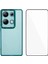 Anti-Düşme Telefon Kılıfı Xiaomi Poco M6 Pro 4g Tpu Kılıf Temperli Cam-Şeffaf Yeşil ile Elektroliz Çerçeve (Yurt Dışından) 1