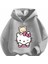 Kids Face Özel Tasarım Kapüşonlu Hello Kitty ve Ayıcığı Baskılı Şardonlu Kışlık Kız Çocuk Sweatshirt 1