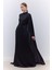Pelerinli Abiye Elbise Siyah 1