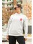 3 Iplik Kalın Kışlık Sweatshirt Hoodie Simetrik Yuvarlak Desenli 2