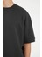 Loose Fit Bisiklet Yaka Kısa Kollu Ağır Kumaş Basic Düz Tişört B4844AX24AU 4