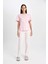 Pijama Takım Basic Kısa Kollu Üst Beli Lastikli Alt-Fall in Love D7540AX24AU 2