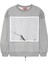 Sırtı Fermuar Detaylı Baskılı Sweatshirt Gri 1