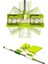 Sihirli mop set, yedek bezli, 180° dönebilen, cam ve yüzey temizleme aracı, yeşil renk 2