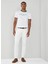 Bisiklet Yaka Beyaz Erkek T-Shirt HM500797 4
