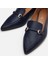 01AYH290820A680 Deri Lacivert Kadın Loafer 4