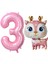 Geyik 3 Yaş Balon Set Ceylan Balon Woodland Konsept Geyik Balon ve Pembe Renk Rakam Balon 1
