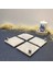 Traverten Bardak Altlığı 4’Lü Set, 10 x 10 cm , Eskitme, Krem, Gümüş Top Aksesuarlı 1
