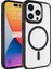 Apple iPhone 15 Pro Kılıf Wireless Şarj Özellikli Zore Krom Magsafe Silikon Kapak 1